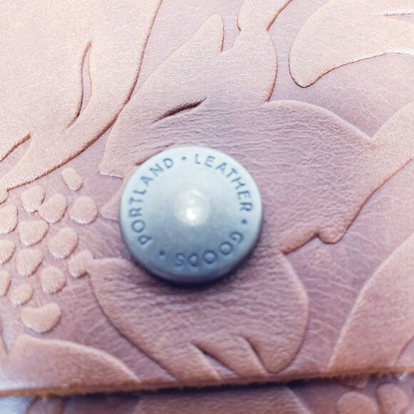 PORTLAND LEATHER GOODS Rancher Wallet Floral Embossed Tooled Leather in Brown - Picture 2 of 16